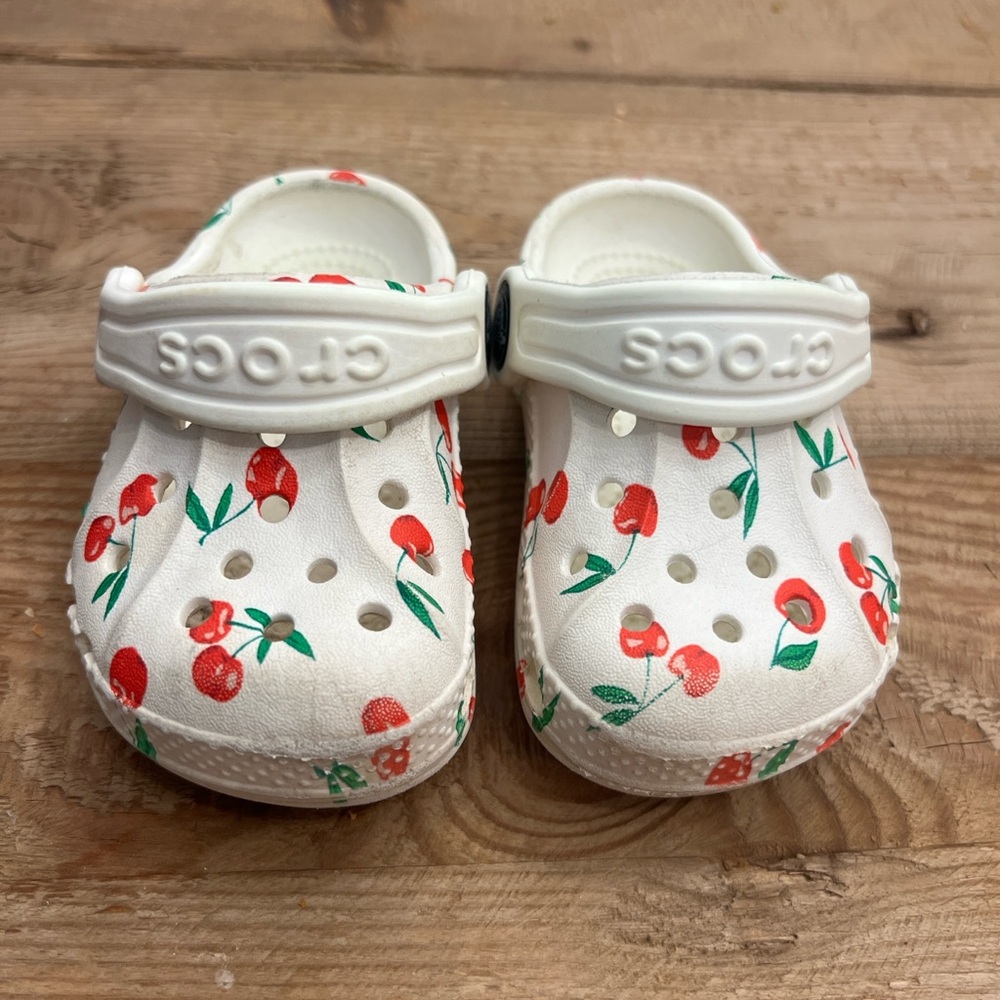 CROCS Kids' White and Red Cherry Water Shoes